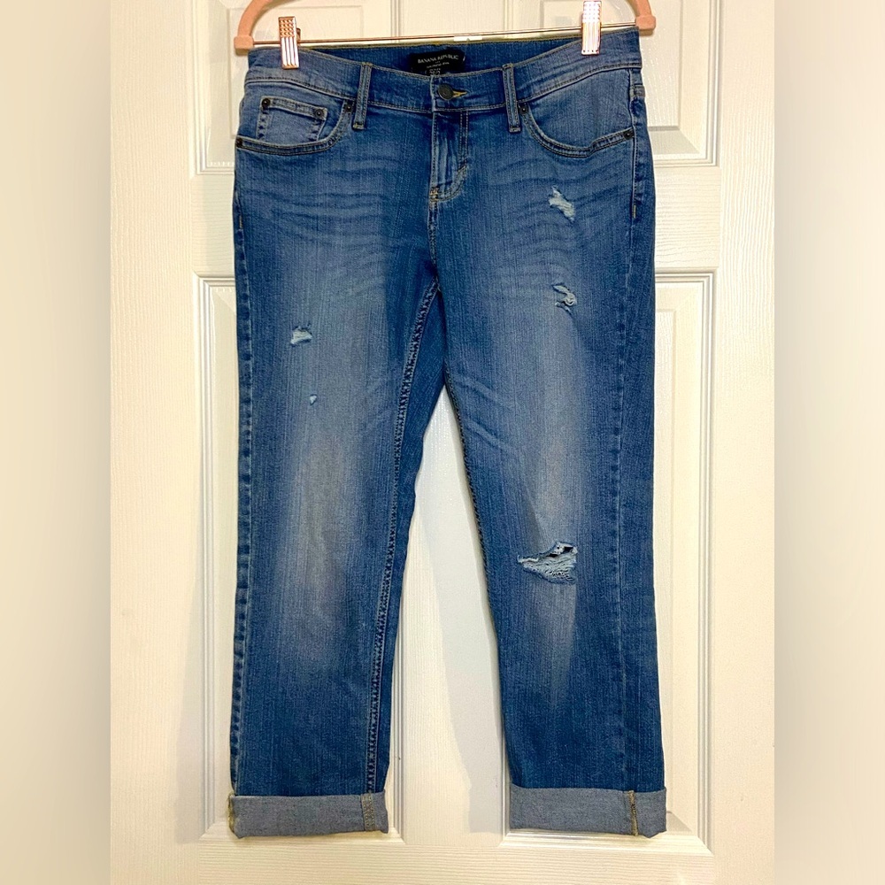 Banana Republic Capri Jeans Women’s Sz 2/26 Petite 26x18 Cuffed Dark Wash NWT